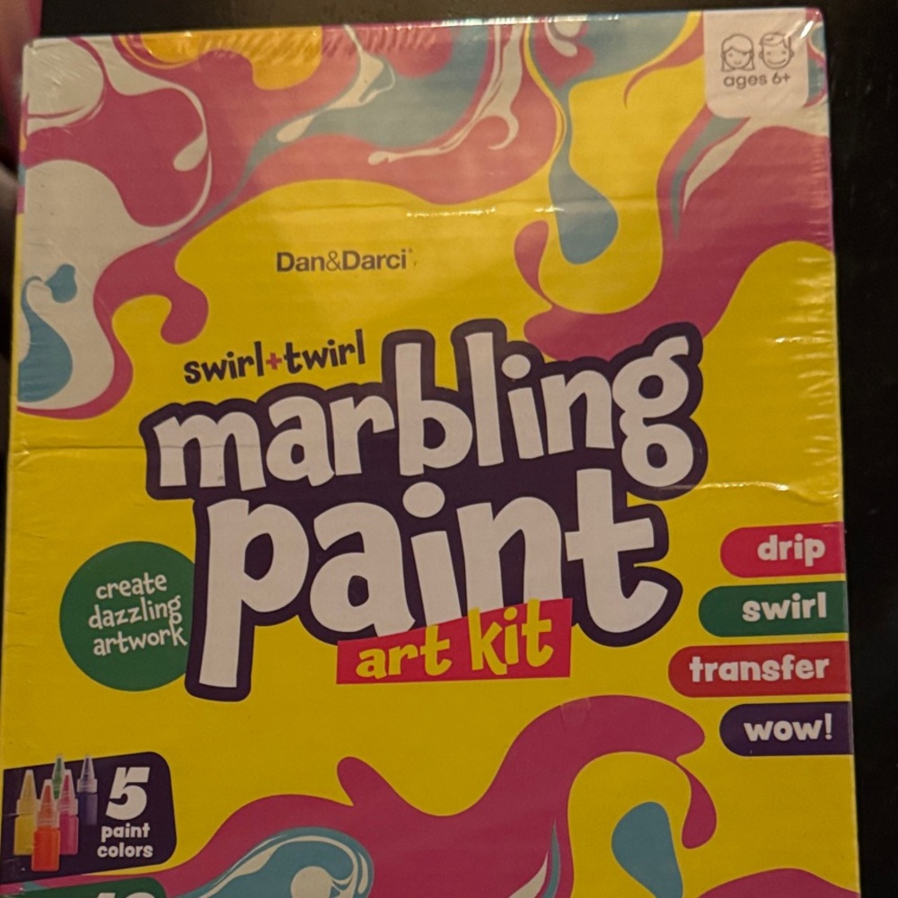 Swirl & Twirl Marbling Paint Art Kit - Yellow, Pink, and Blue